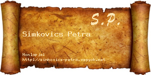 Simkovics Petra névjegykártya