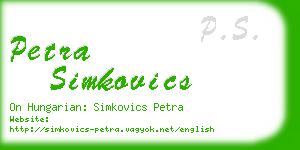 petra simkovics business card